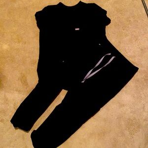 Figs scrubs black size small/ pants small petite